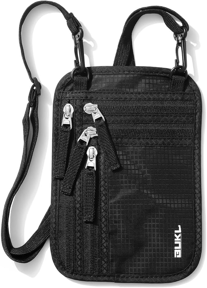 Navigator Travel Neck Wallet; RFID Blocking Pouch and Passport Holder for Travel with Neck and Waist Carry Modes; Travel Document Holder for Passports, Cards, Cash and Mid-Size Phones (Black) - Image 6