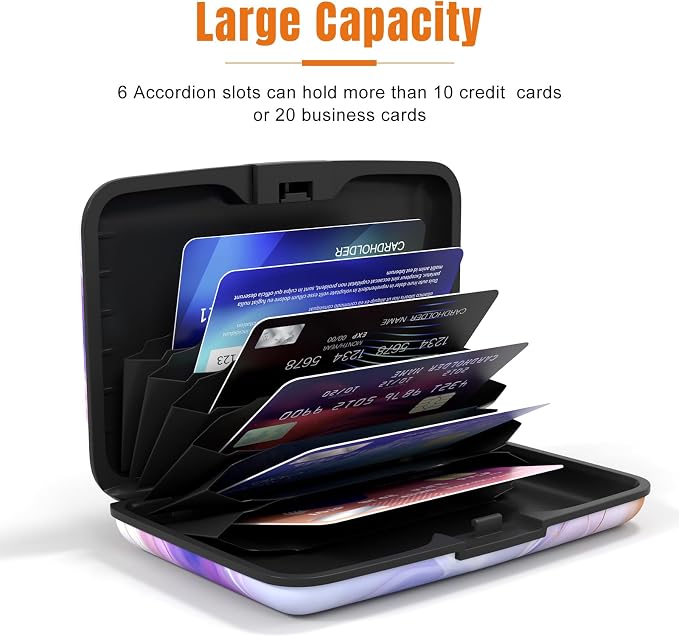 Rimilak Aluminuml Credit Card Holder,Flow Mable | Mini Credit Card Wallet RFID Blocking Slim Metal Hard Case for Women Men - Image 4