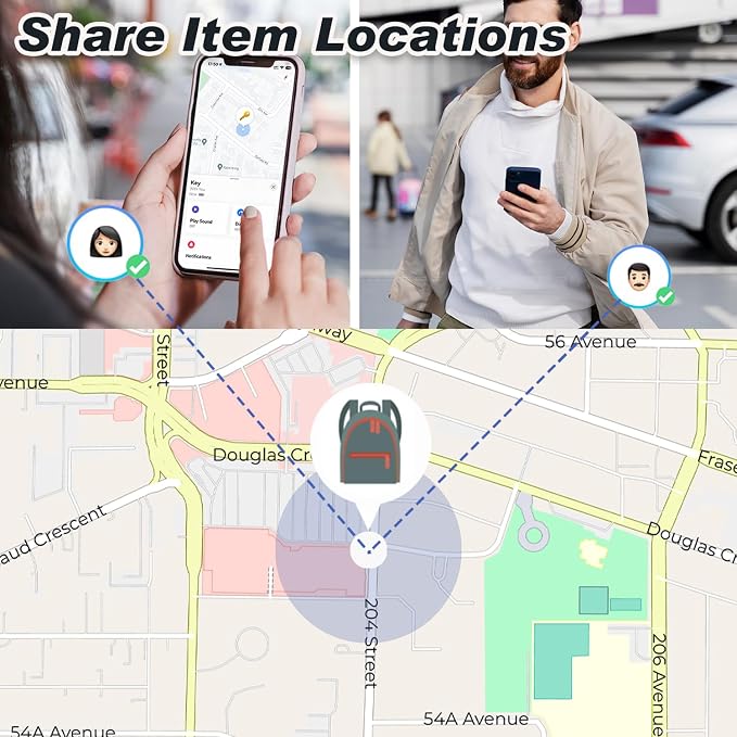 Key Finders, Luggage Tracker Tag Works with Find My (iOS only), Item Locator for Keys, Wallet, Suitcase,Bicycle and More, Replaceable Battery, IP67 Waterproof, Black, 1 PACK - Image 6