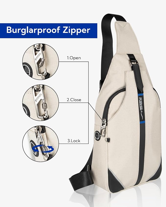 WATERFLY Medium Crossbody Sling Backpack Anti Theft Backpack for Traveling Chest Shoulder Bag - Image 3