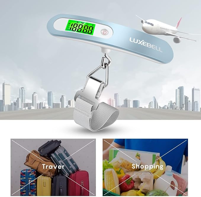 Digital Luggage Scale Vacation Travel Essentials Accessories Gifts for Traveler Portable Suitcase Handheld Weight Scale 110 lbs Hanging Baggage Travel Must Haves - Image 6