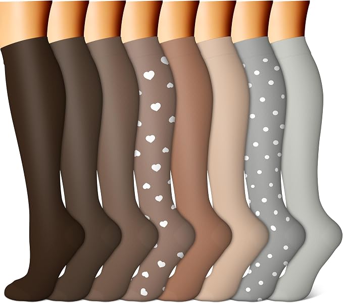 FEYHAY Copper Compression Socks (8 Pairs) 15-20 mmHg Circulation is Best Athletic & Daily for Men & Women, Running, Climbing by FEYHAY