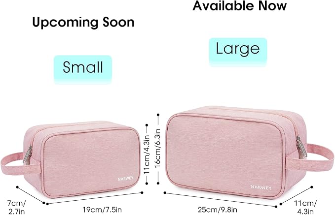 Narwey Travel Toiletry Bag for Women Traveling Dopp Kit Travel Bag for Toiletries Cosmetic Bag Makeup Bag Medicine Bag for Traveling (Pink) - Image 4