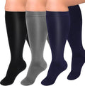 Diu Life 3 Pairs Plus Size Compression Socks for Women and Men Wide Calf Extra Knee High Support for Circulation by DiuLife