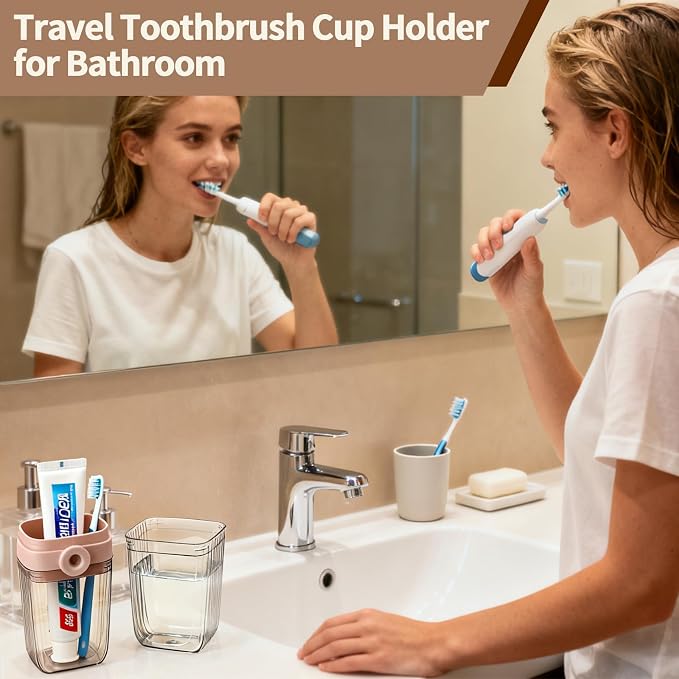 2Pcs Toothbrush Travel Case & Travel Soap Holder Dish Tray, Portable Clear Toothbrush Holders with Cover Leakproof Bar Soap Holder for Traveling School Camping Business Trip Bathroom - Image 2