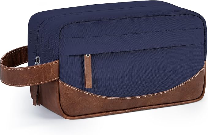 Travel Toiletry Bag for Men, Hanging Toiletry Organizer, Water Resistant Shaving Kit with Large Capacity for Travel Accessories (Blue, Medium) by Ezday
