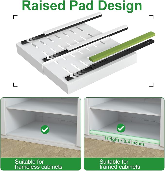 PAKETA 2 Pack Expandable Pull Out Cabinet Organizer,21" Deep | Pull Out Drawers for Cabinets with width from 12" to 20",Sliding Drawers for Cabinets with Upgrade 3 Slide Rails,hold 65 lbs - Image 5