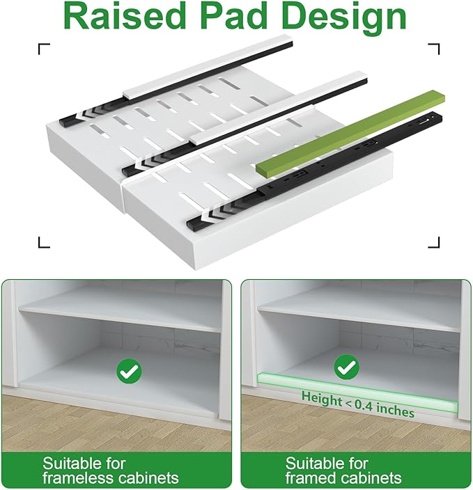 PAKETA 4 Pack Expandable Pull Out Cabinet Organizer,21" Deep | Pull Out Drawers for Cabinets with width from 12" to 20",Sliding Drawers for Cabinets with Upgrade 3 Slide Rails,hold 65 lbs - Image 5
