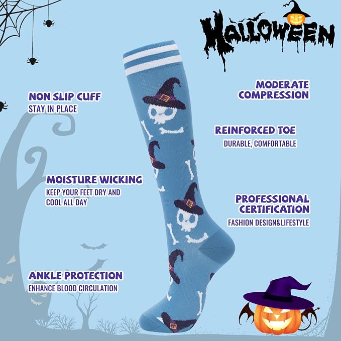fenglaoda Compression Socks for Women Men Support Circulation 6 Pairs Socks For Nurse, Travel, Flight - Image 2