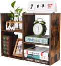 Desktop Shelf Freestanding Wooden Small Bookshelf Desk Supplies Organizers and Accessories Storage Display Rack Office Dorm Decor for Women, Antique Brown by PAG
