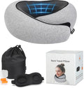100% Memory Foam Neck Travel Pillow, Neck Pillow Airplane with Eye Mask & Ear Plugs, Ergonomic Portable Design, 360° Support Stowable Pillows Best for Travel Pillow for Plane, Car, Home, Work by Unknown