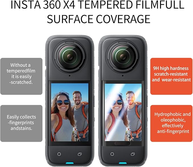 JasonMighty Accessory Kit for Insta360 X4 (Not Fit for X4 Air) | Camera Case,Silicone Cover,Lens Guards,Screen Tempered Glass ,Provide full camera protection,easy to install - Image 3