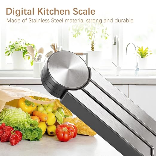 Folding Food Scale, Digital Kitchen Scale, Portable Food Scale Travel Scale for Food, Collapsible Mini Pocket Scale Grams and Ounces, Ideal for Diet Calorie Control Compact Kitchen (Silver/Black) - Image 8