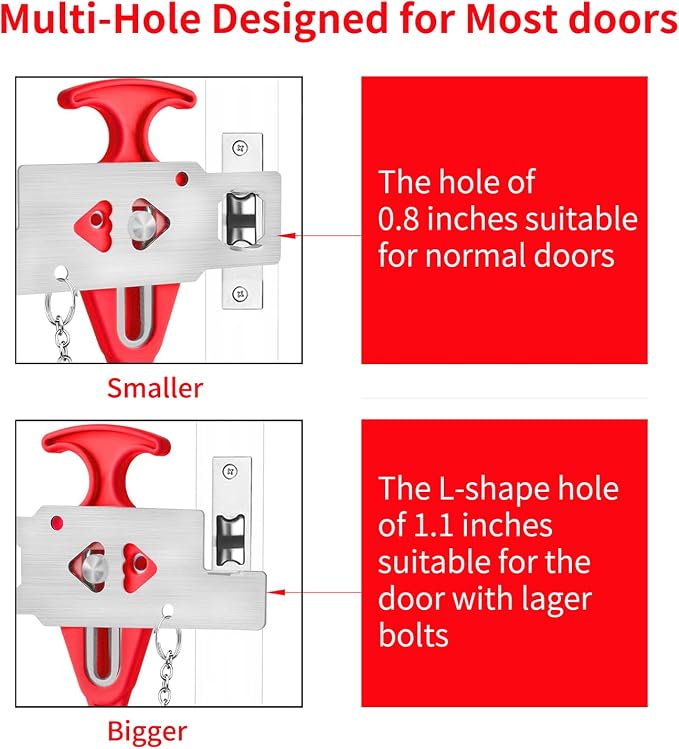 ZZRUI Portable Door Lock Extra Lock for Additional Privacy and Safety in Home,Hotel and Apartment,Travel,Bedroom,AirBNB(2 Pack) - Image 5