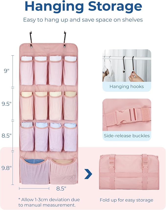 BAGSMART Hanging Compression Packing Cubes 6 Set Cruise Travel Essentials | 3-Fold Space Saving Hanging Shelves, Closet Organizers & Storage, Compressible Suitcase Organizer Bags, Machine Washable Cube - Image 2