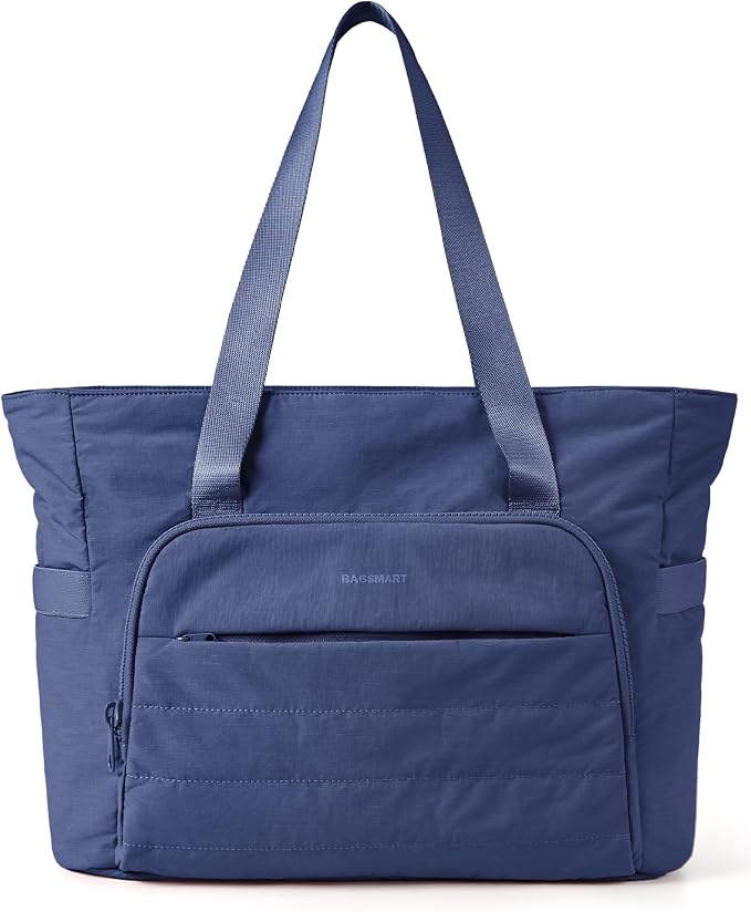 BAGSMART Tote Bag for Women, Lightweight Tote Bag with Yoga Mat Strap, Quilted Shoulder Bag Handbag for Daily, Work, Gym by BAGSMART
