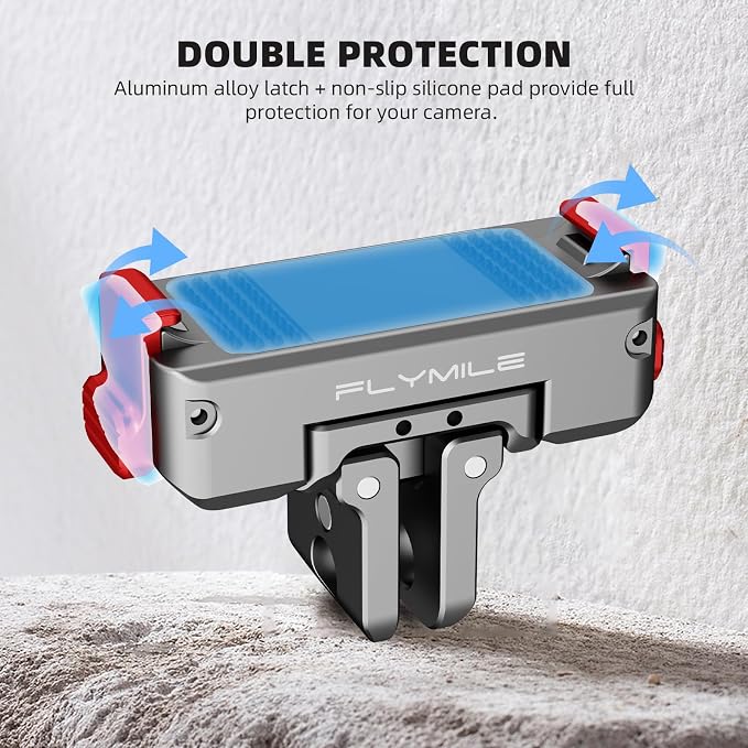BRDRC Action 6 Magnetic Quick-Release Mount, 360° Horizontal Rotation Aluminum Alloy Adapter for DJI OSMO Action 6/Nano, with 1/4" Threaded Hole & Foldable Action Camera for Tripod Accessories - Image 8
