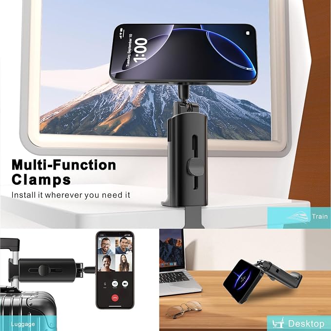 smofish Airplane Phone Holder Travel Essentials,Travel Phone Holder,for MagSafe Airplane, Magnetic Handsfree Airplane for iPhone 16 15 14 13 12 Stand Accessories for Travel and Business - Image 5