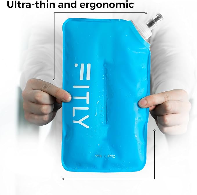 FITLY Soft Flask - Shrink As You Drink Soft Water Bottle for Hydration Pack - Folding Water Bottle Ideal for Running, Hiking, Cycling, Climbing & Rigorous Activity - Image 6