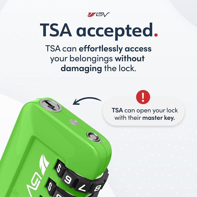 TSA Accepted Luggage Travel Lock, Set-Your-Own Combination Lock for School Gym Locker, Luggage Suitcase Baggage Locks, Filing Cabinets, Toolbox, Case (Green, 1 Pack) - Image 3