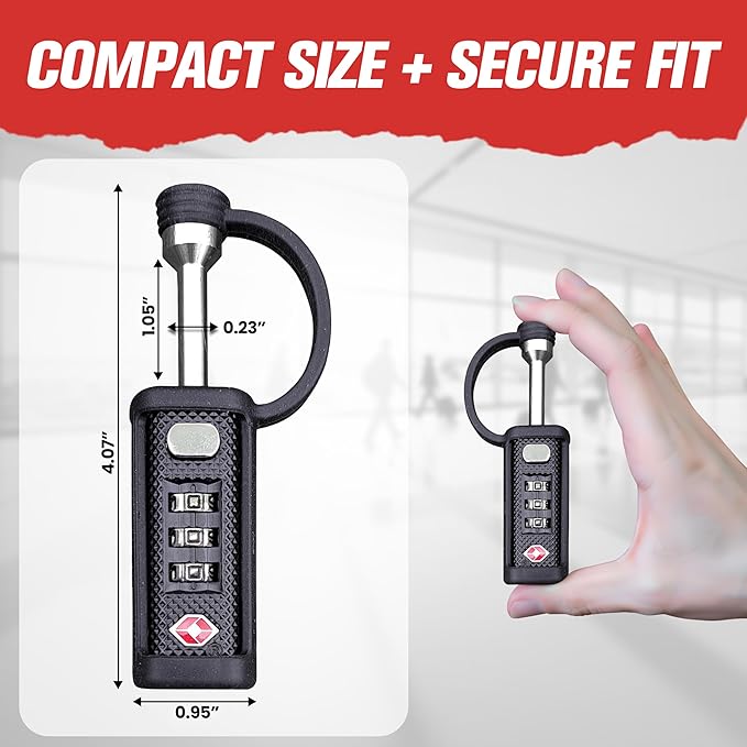 Cut-Resistant Gun Lock, TSA Approved Tamper-Proof Child-Safe Padlock, Black - Image 4