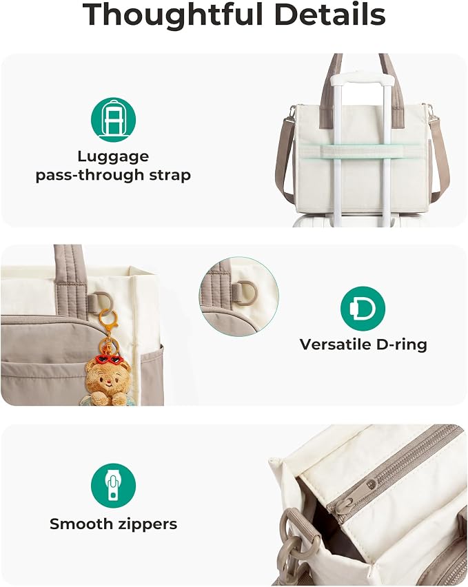 BAGSMART Tote Bag for Women, Puffy Laptop Work College Shoulder Handbag | 30oz or 40oz Tumbler Holder with Crossbody Strap, 13 inch or 15.6 inch Laptop Sleeve, Water Resistant Puffer Teacher Tote Bag - Image 6