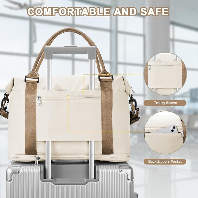 Travel Duffel Bag, Sports Tote Gym Bag, Shoulder Weekender Overnight Bag for Women - Image 4