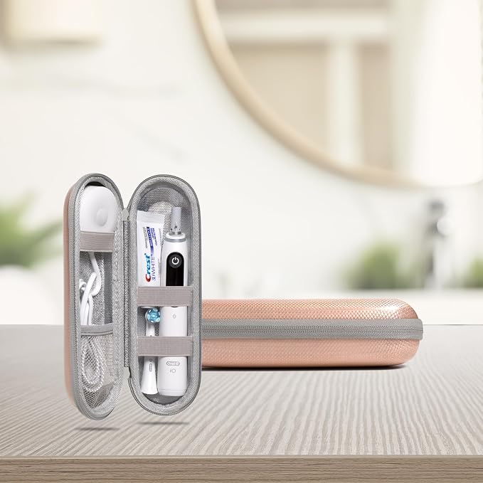 Nincha Hard Shell Durable EVA Electric Toothbrush Case - Waterproof PU Surface Layer with Shockproof EVA Material and Moisture Resistant Tin Foil Inner Lining- Bigger Size Fits All Powered Toothbrush - Image 5