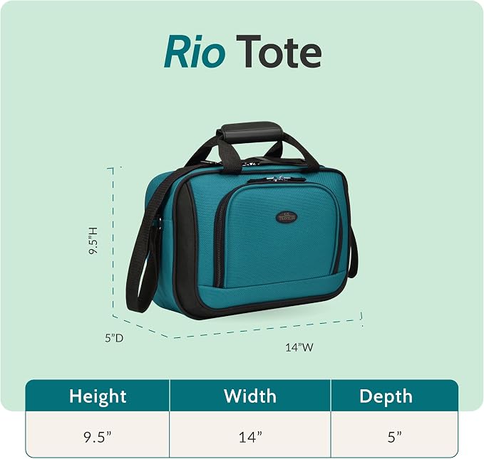 U.S. Traveler Rio 14" Travel Tote Bag, Lightweight 1200D Carry-On Bag for Women & Men - Image 2