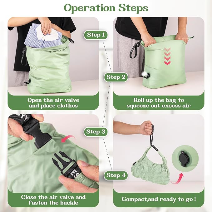 Travel Laundry Bag, Waterproof Compression Bags for Dirty Clothes | Moisture-resistant Vacuum Storage Bag, Space-Saving Laundry Storage Organizer for Cruise, Swimming, Gym - Image 5