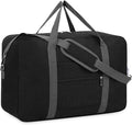 For Spirit Airlines Personal Item Bag 18x14x8 Foldable Travel Duffel Bag Tote Duffle Carry on Luggage for Women and Men 30L(Black (With Shoulder Strap)) by Narwey