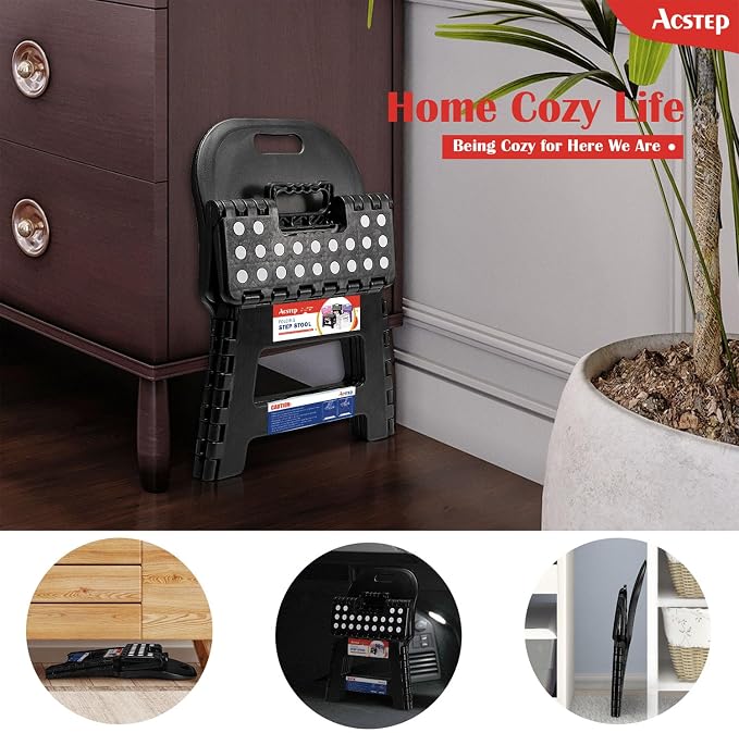 Folding Kids Step Stool with Back Support for Kids,9" Plastic Kids Chair for Outdoor or Indoor Kitchen Step Stools and Bathroom Stool for Toddlers Boys Girls - Image 3