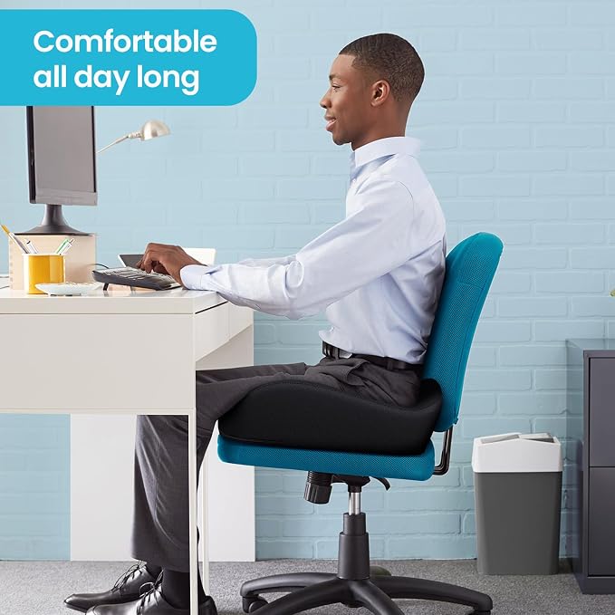 Benazcap Memory Foam Seat Cushion, Ergonomic Office Chair Cushion | Memory foam cushion relieves pressure and supports tailbone comfort for office chairs, cars, wheelchairs and home use. - Image 7