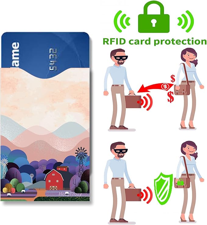 8 RFID Blocking Sleeves, Unique Designs and Arts in Purple, Anti-Theft Credit Card Holder, Credit Card Protector, Easy to Recognize, Sturdy and Perfect size for cards - Image 6