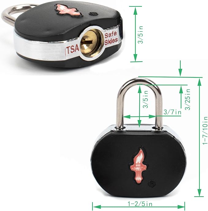 Safe Skies 4-Pack 4-Color Family TSA Luggage Key Lock | 4 Colors for Family (Pink/Blue/Purple/Black) | Keyed Alike | 2 Keys/Lock | TSA Safe Skies Approved | 90-Day Warranty - Image 2
