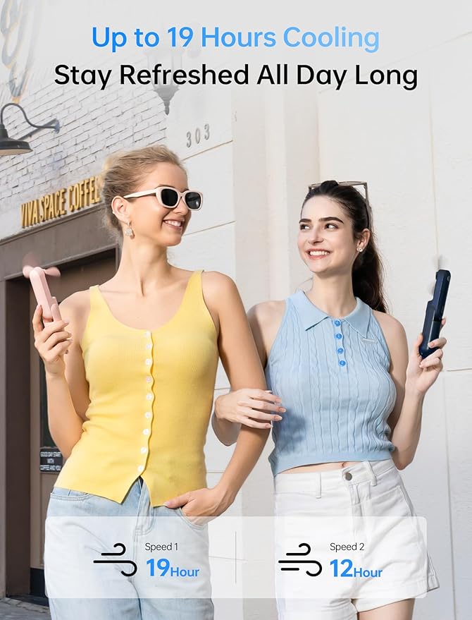 JISULIFE 3 IN 1 Portable Fan with Power Bank & Flashlight Featured | 19H Max Cooling, USB Rechargeable, Pocket-Sized Handheld Fan for Travel, Cruise, Concerts, Makeup, Summer Gifts for Women - Image 3