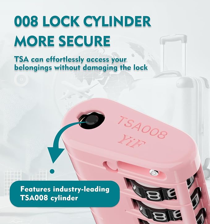 ANVIL TSA Approved Luggage Locks with Search Alert Indicator, 4-Digit Combination Suitcase Lock, Advanced TSA008 Core Heavy Duty Anti-Theft Travel Lock for Double Zippers, Backpacks - Image 2