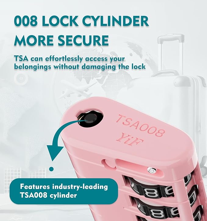 ANVIL TSA Approved Luggage Locks with Search Alert Indicator, 4-Digit Combination Suitcase Lock, Advanced TSA008 Core Heavy Duty Anti-Theft Travel Lock for Double Zippers, Backpacks - Image 2