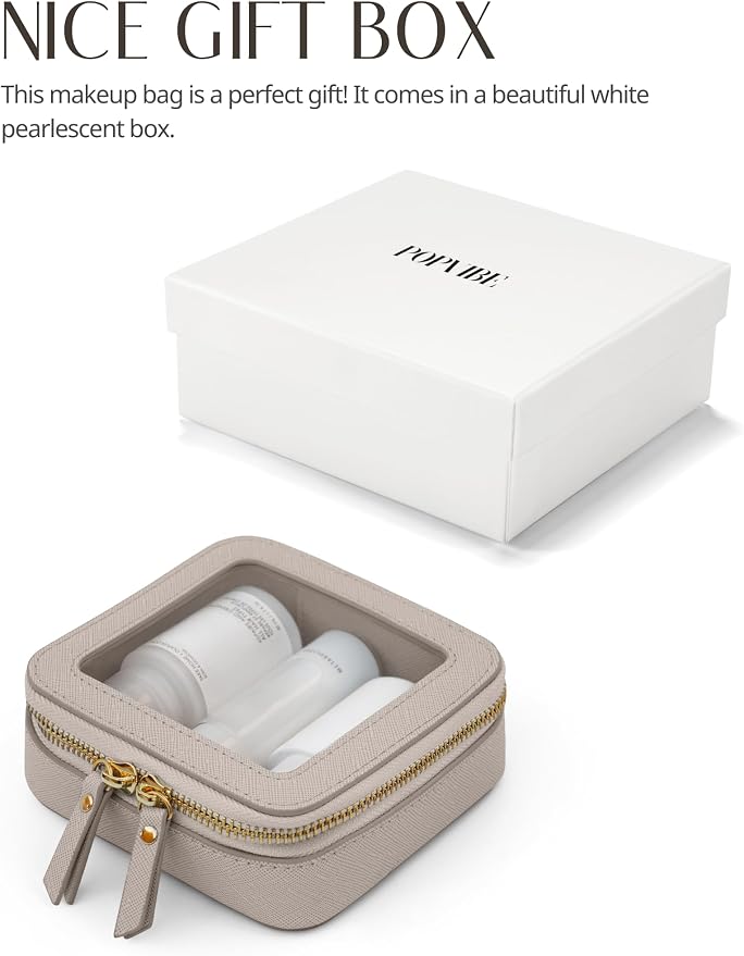 Clear Makeup Bag Travel Cosmetic Case Toiletry Bag with Zipper Make Up Organizer Traveling Compact Car Bag Stone Mini - Image 6