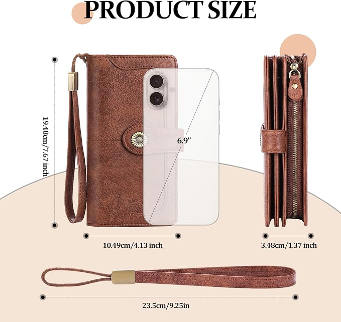 Wallets for Women Trifold Wristlet Wallets Large Capacity RFID Blocking Ladies Purse Credit Card Holder - Image 5