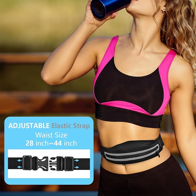 Running Belt Fanny Pack, Running Waist Pack for Women & Men USA Patented Hands-Free Reflective Runner Pouch Belt Fitness Workout Bag No-Bounce Adjustable Sport Travel Fanny Pack Cell - Image 3