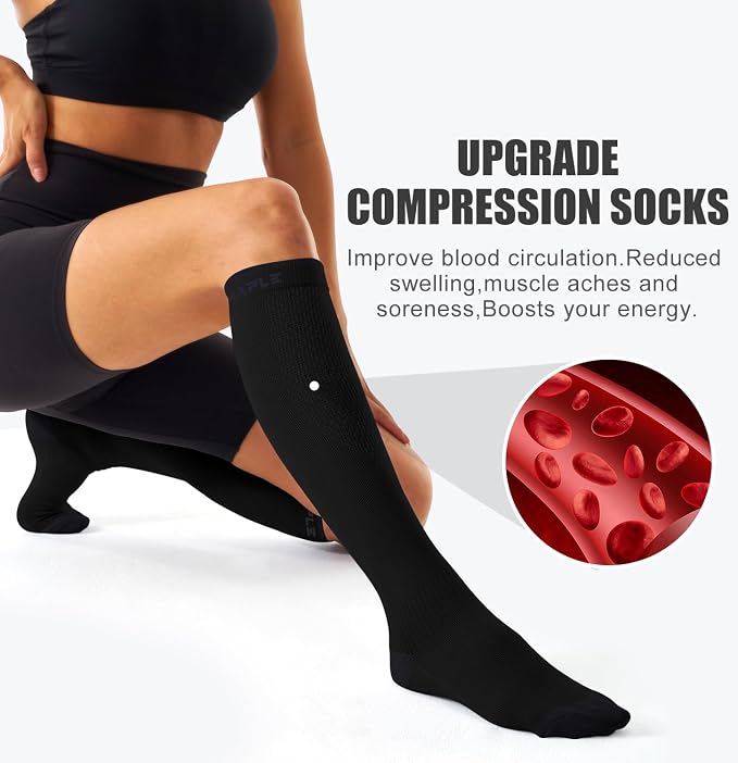 4 Pairs Compression Socks for Women and Men-Circulation Best Support Socks for Running,Athletic,Cycling - Image 3