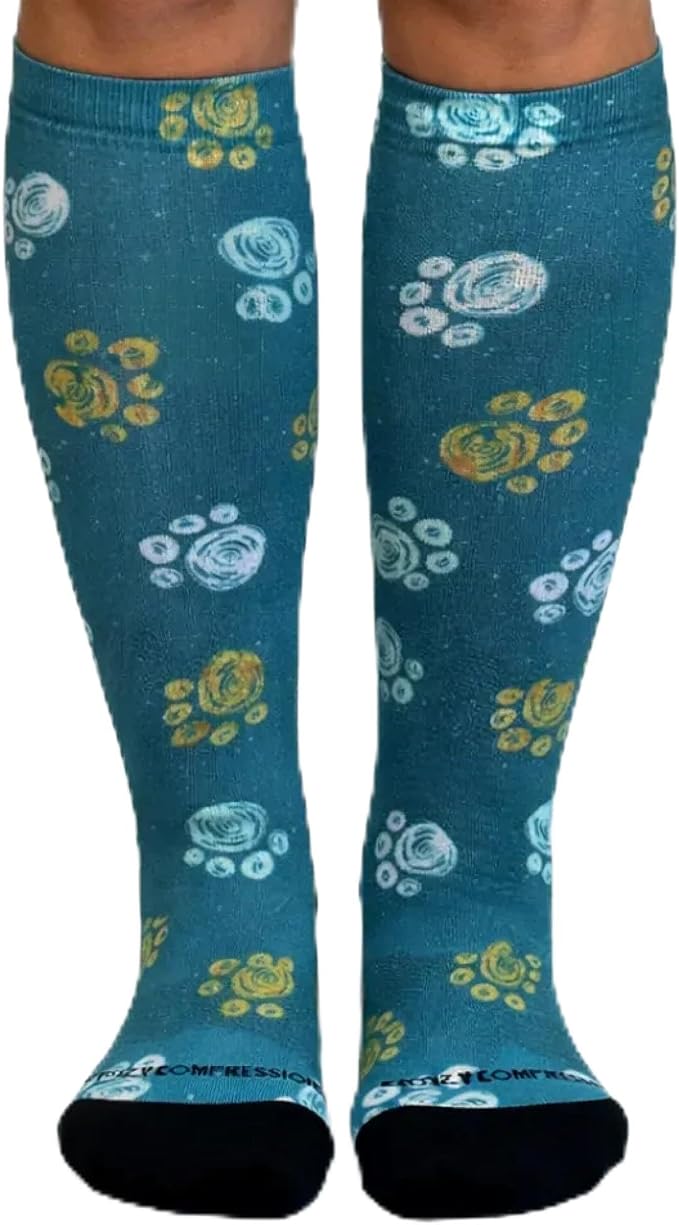Crazy Compression Socks, Comfortable Support Socks for Recovery, Travel, Hiking, and Long-Hour Comfort w/Fun Designs by CrazyCompression
