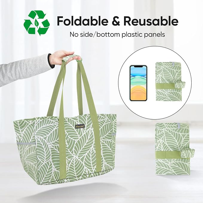 BALEINE Soft 9 Gallon Extra Large Utility Tote, Foldable Reusable Storage Bag (Antique Foliage) - Image 3