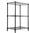 Whitmor 3 Tier Storage Shelves, Heavy Duty Metal Shelving, 400 lbs Capacity per Shelf, 1200 lbs Total, Easy Assembly for Kitchen, Garage, Plant, 18" L x 12" W x 26.4" H, Black by Whitmor