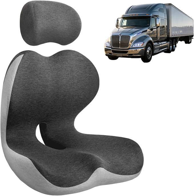 Truck Driver Seat Cushion, Cushion for Car Seat Driver for Comfort. | Integrated lumbar-hip cushion with sync support relieves long-sitting pain, reduces coccyx & ischial pressure. by Unknown