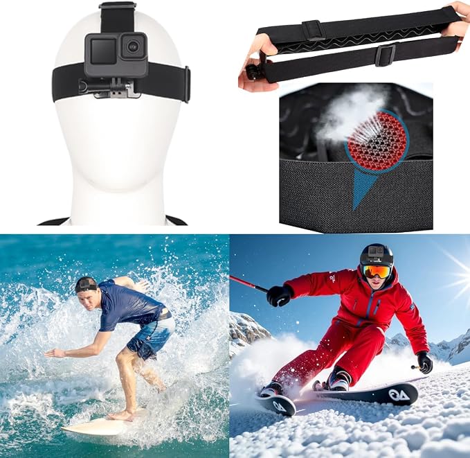4 in 1 Camera Accessories Kit Head Strap, Chest Strap, Backpack Clip, Wrist Strap Mount Compatible with GoPro Hero 13 12 11 10 9 8 7 6 5 4, Session & Most Action Camera - Image 4