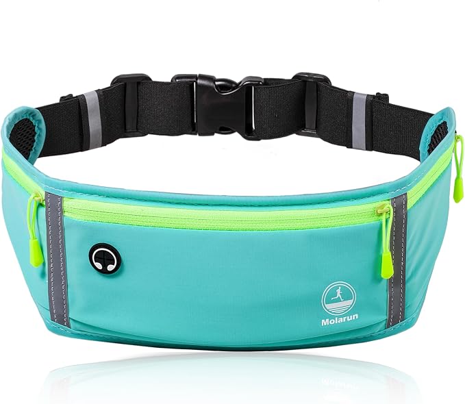 Running Belt Slim Fanny Pack Jogging Pouch Phone Holder Waist Pack - Cyan - Image 2