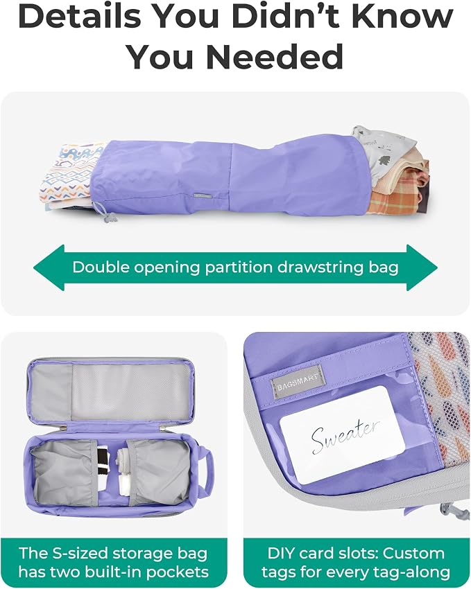 BAGSMART Compression Packing Cubes for Travel Essentials | 14 Set /6 Set /4 Set/2 Set, Lightweight, Durable - Image 5