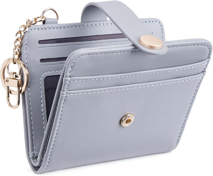 POIUGOYA Slim Wallet for Women,RFID Blocking Bifold Credit Card Holder with Zipper Coin Pocket,ID Window,Keychain by WELCOMEPOIUGOYA